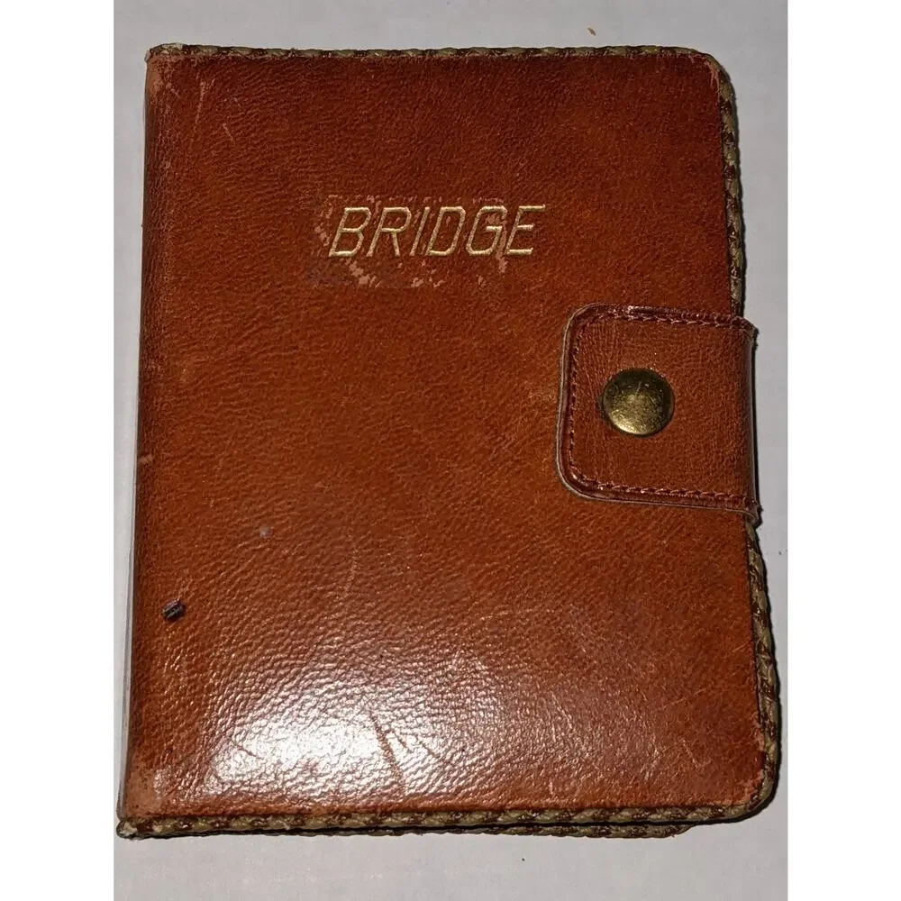 Vintage Bridge Card Set Leather Case Complete Cards Sealed Rummp & Sons Rare